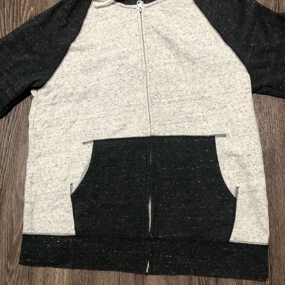 Arizona Jean Co. Gray Colorblock Raglan Full-Zip Hoodie Size L - Picture 2 of 6